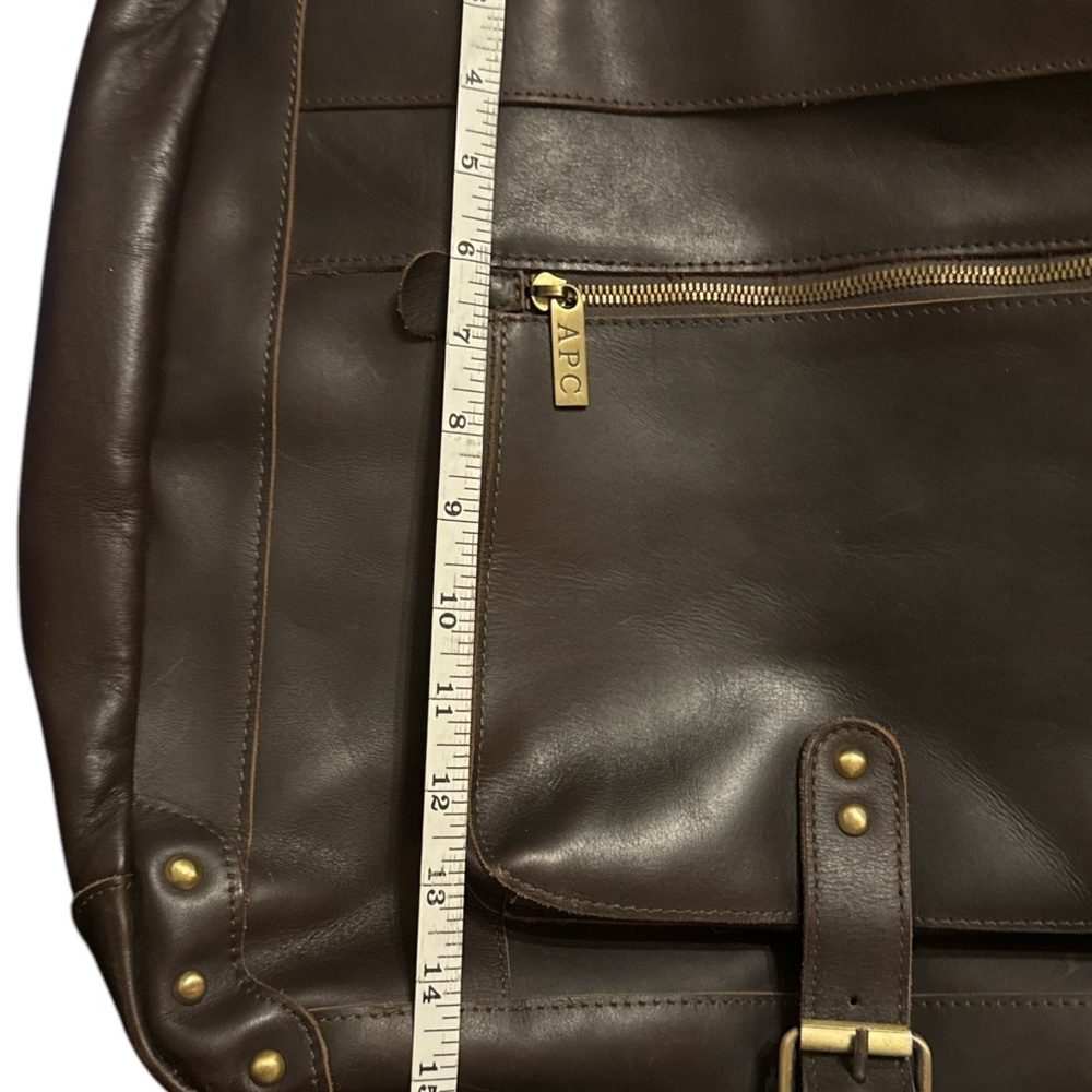 AP.C Vintage Genuine Espresso Brown Superb Quality Leather Travel Tote. - Picture 6 of 9